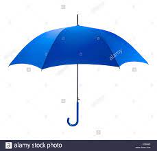 Bright Blue Umbrella Side View Isolated On White Background Stock Photo Alamy