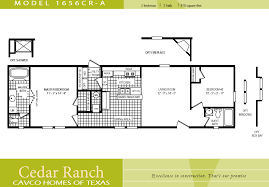 Or you could combine the two by having a hideaway bed in a couch in the second bedroom. Cavco Homes Floor Plan Bedroom Bath Single Wide House Plans 230