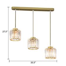 The following are detailed specifications about the white drum shade crystal chandelier pendant light. Crystal Pendant Light Kitchen With Hanging Cord Modern Adjustable Drum Pendant Lights In Black And Gold With Clear Crystal Beautifulhalo Com