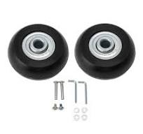2-Pack 40mm x 18mm Rubber Swivel Casters with Bearings Repair Set Silent  Suitcase Wheel Replacement