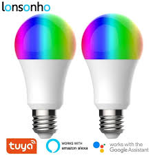 Lonsonho 2pcs E27 Wifi Smart Light Led Bulb Lamp Rgb W C 9w 900lm Tuya Smart Life App Timer Dimmer Alexa Google Home Smart Lighting Led Smart Bulb Led Bulb