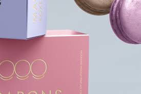 Free Macarons Box Packaging Mockup Psd Template In 2020 Packaging Mockup Psd Templates Mockup Psd