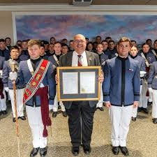 SC Representative William Hager, '84, presented The Citadel's Regimental  Band and Pipes with House Resolution H*5608, recognizing them as South  Carolina International Ambassadors for their representation and performance  at The Royal Edinburgh