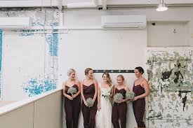 House Of Olllichon Loves Modern Inner City Auckland Wedding Via Magnolia Rouge Gorgeous Bridesmaids In Jumpsuit Auckland Wedding Bridesmaid Bridal Jumpsuit