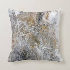 Black And Gold Throw Pillows Abstract Painting Gray Black Gold White Artwork Throw Pillow Throw Pillows White Artwork Black And Gold Living Room