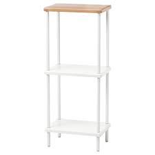 Dynan Raf Unitesi Beyaz Bambu Deseni 40x27x96 Cm Ikea Banyolar Bambu Ikea Fikirleri Raf