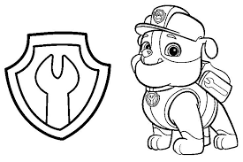 Rubble Paw Patrol Coloring Page 03 2 Color Cute Paw