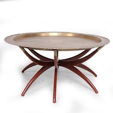 Moroccan brass tray tea coffee table. Moroccan Brass Tray Table On Folding Stand 1960s Mid Century For Sale At 1stdibs