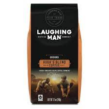 Laughing Man Coffee Hugh S Blend Ground Coffee 12oz Laughing Man Coffee Fair Trade Coffee Blended Coffee