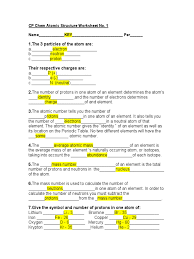 These worksheets have students explore the nature of atoms and their structure. Atomic Structure Worksheet Key