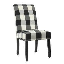 Dining chairs don't just need to look good, they need to be comfortable enough so you will want to linger around the table well past dessert. Homepop Black Plaid Parsons Dining Chair Set Of 2 On Sale Overstock 18097044