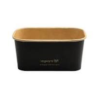 34oz/1000ml rectangular black paper food container