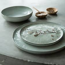 Assiette Plate En Gres Shima Bleu Gris Vert De Gris Slow Living Artisanat Assiettes Plates Plate Assiette Gres