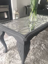 Cracked Mirror Coffee Table Upcycled Coffee Table Mirrored Coffee Tables Table