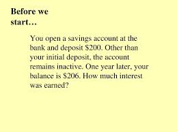 That would be $100 profit at the end of the year. Lesson 7 7 Simple And Compound Interest Ppt Download