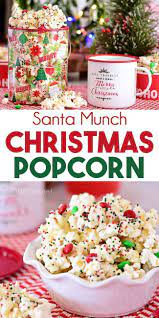 Santa Munch Christmas Popcorn Recipe Christmas Snacks Christmas Candy Recipes Cookies Recipes Christmas