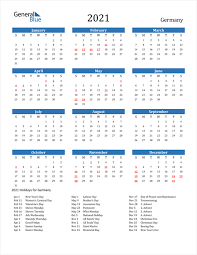 Each page displays 4 months, the current being the biggest, and the last month. 2021 Calendar Germany With Holidays