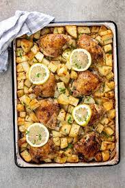 Easy Baked Greek Chicken And Potatoes Simply Delicious Recipe Baked Greek Chicken Greek Chicken Recipes Greek Chicken And Potatoes