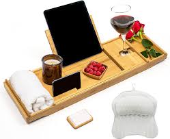 Having a bathtub tray is really convenient. Buy Smirly Bamboo Bathtub Tray Expandable Bamboo Bath Tray For Tub With Book Stand Bamboo Bathtub Caddy Tray For Luxury Bath Bamboo Bath Caddy Tray For Tub Bath Tub Table Caddy Bath
