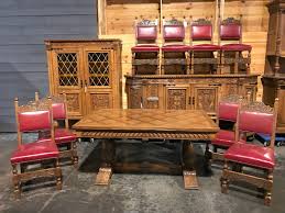 Ercol 1940's dining chairs x 3 glass top carbon wheel dining table set. French 1940s Renaissance Style Dining Room Dining Room Suites Antiques Furniture