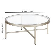 Is the perfect embodiment of a sleek, contemporary aesthetic. Henn Hart Round Metal Base Coffee Table In Nickel And Gray Ct0517