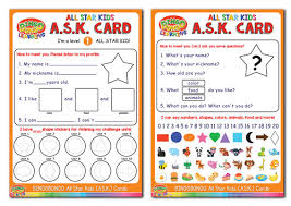 They can entertain kids for hours, and most of the time, they can entertain the parents too! All Star Kids A S K Profile Cards Level 1 Bingobongo
