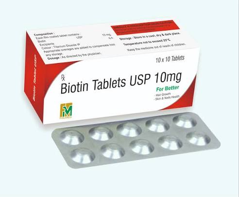 Biotin 10mg Tablet at ₹ 35/strip | Pharmaceutical Tablets in New Delhi | ID: 20829421755