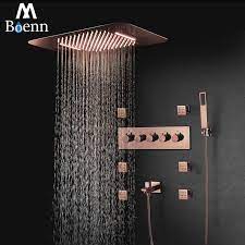 Get it as soon as wed, jul 14. M Boenn Luxury Rose Gold Led Shower System Music Showerhead Bathroom Faucets Rain Shower Set Thermostatic Brass Concealed Mixer Shower Faucets Aliexpress