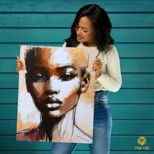 African American Woman Canvas Art, Black Woman Wall Art, Afrocentric Home  Decor,afro Art, Modern Black Art Decor, Cultural Home Decor Canvas