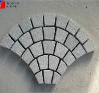 Fan Shaped G603 Sesame Grey Granite Cube Stone Pavers Set on Mesh from  China - StoneContact.com