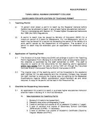 Sukacita dimaklumkan bahawa permohonan ipg untuk sesi 2019 kini dibuka untuk pemohon lepasan spm 2018. Fillable Online Web3 Tarc Edu Guidelines For Application Of Teaching Permit Fax Email Print Pdffiller