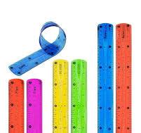 6 Piece Flexible Ruler Set - Colorful Transparent Bendable PVC Rulers in  15cm, 20cm, 30cm for School Office Home Use