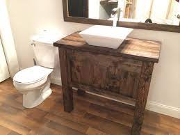 Could also be used as a dresser, console, sideboard compound miter saw, kreg jig, table saw or circular saw, drill, tape measure, carpenter's square, jigsaw (for cutting sink hole out). Rustic Farmhouse Bathroom Vanity With Vessels Sink And Free Fall Faucet Ryobi Nation Projects