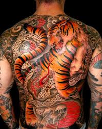 See more ideas about japanese tiger tattoo, japanese tiger, tiger tattoo. Japanese Clouds And Tiger Tattoo On Full Back