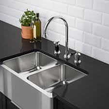 Bredsjon Apron Front Double Bowl Sink Under Glued Stainless Steel Ikea Double Bowl Sink Sink Apron Front Sink