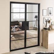 Porte Coulissante Atelier Vitree Chloe Noir H 204 X L 83 Cm Portes Vitrees Interieures Bloc Porte Double Porte