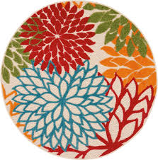 Great modern red/beige indoor/outdoor area rug for any decor, adds texture to the floor and complements any decor. Aloha Alh05 Green 5 3 X Round Area Rug