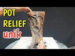Proses Pembuatan Pot Relief Unik Youtube In 2021 Bonsai Lion Sculpture Pot