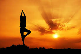 Early morning yoga practice