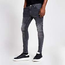 Grey Ollie Biker Spray On Skinny Jeans River Island