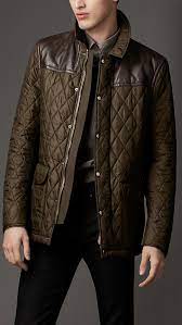 Burberry Leather Panel Quilted Jacket Mens Winter Fashion Winter Fashion Casual Mens Jackets