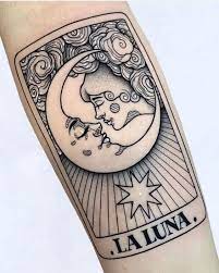 The back of the head numerical value: The Moon Tarot Card Tattoo On The Arm Www Otzi App Tarot Tattoo Card Tattoo Tattoos