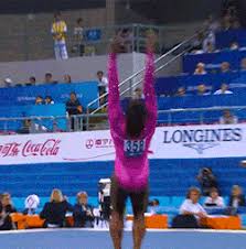 Simone biles flips herself in the air like she doesn't weigh like anything at all gif; Wogymnastika Simone Biles Amazing Floor Routine At Nanning S Qualification In Gif