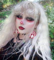 Creepy Goth Circus Tent Earrings: Black & White Acrylic Jewelry