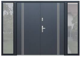 Custom Configuration Fargo Double Door With Left And Right Sidelights Double Porte Porte Acier Palette Ral