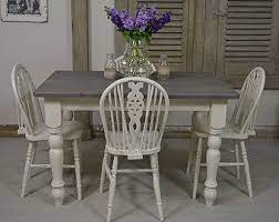 Rustic Shabby Chic Dining Table With 8 Wheelback Chairs White Country Grey Free Uk Delivery Shabby Chic Table And Chairs Shabby Chic Dining Farmhouse Style Dining Table