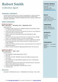 collection agent resume samples