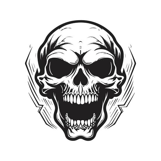 screaming skull, vector concept digital art, hand drawn illustration  22019696 Vector Art at Vecteezy