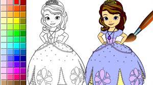 Coloring pages of sofia the first from the disney xd series. Sofia The First Disney Princess Coloring Games Online Learn Colors Youtube