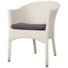 Karmas Product Outdoor Dining Rattan Chairs Patio Garden Furniture With Seat Cushions Weave Wicker Armchair 1 Pc White In 2020 Wicker Armchair Patio Chairs Garden Patio Furniture